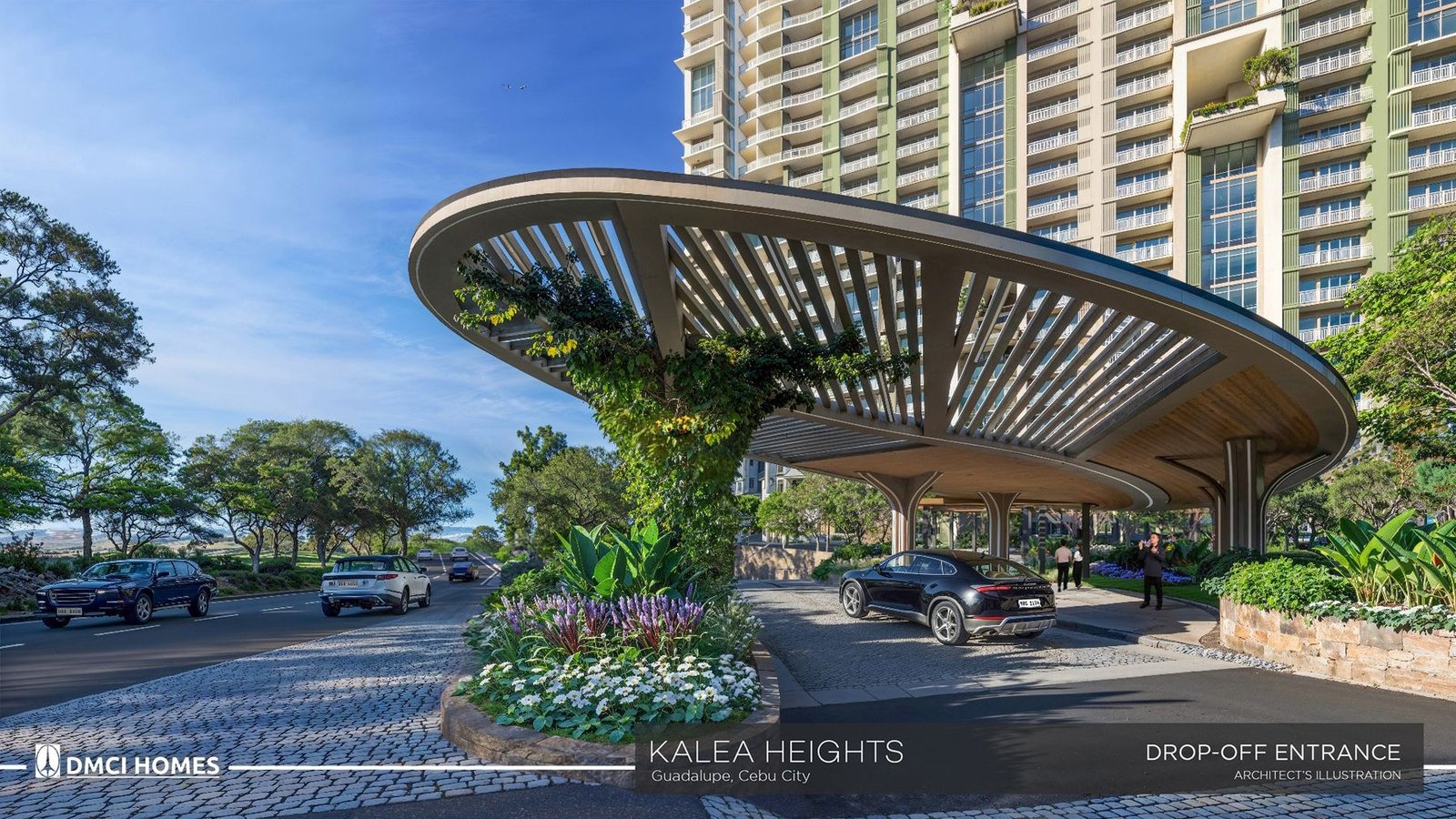 The drop-off entrance at Kalea Heights on Good Shepherd Road
