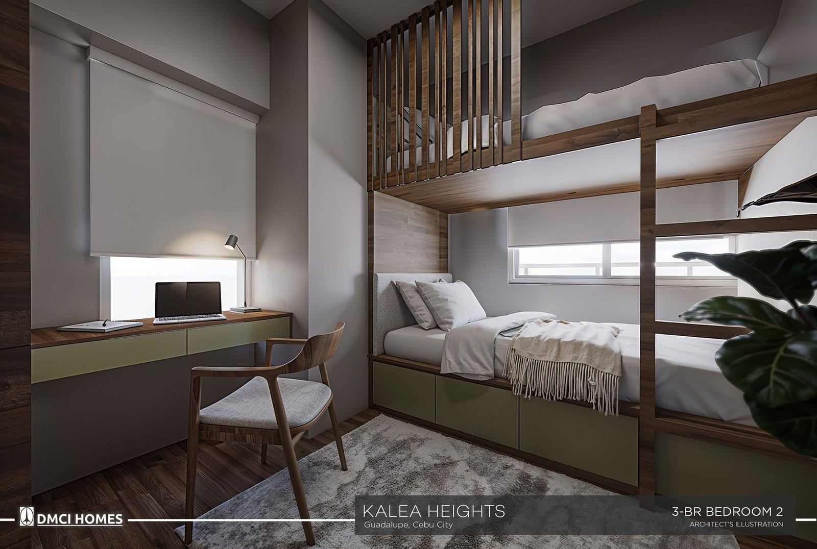 3-Bedroom second bedroom at Kalea Heights