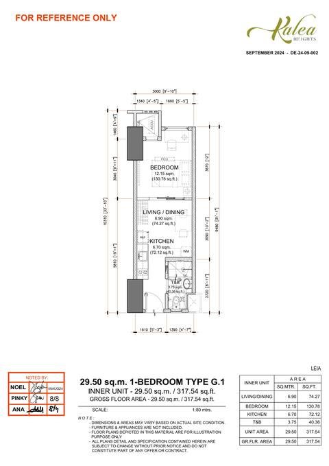 Layout for Type G.1 — 29.50 sqm