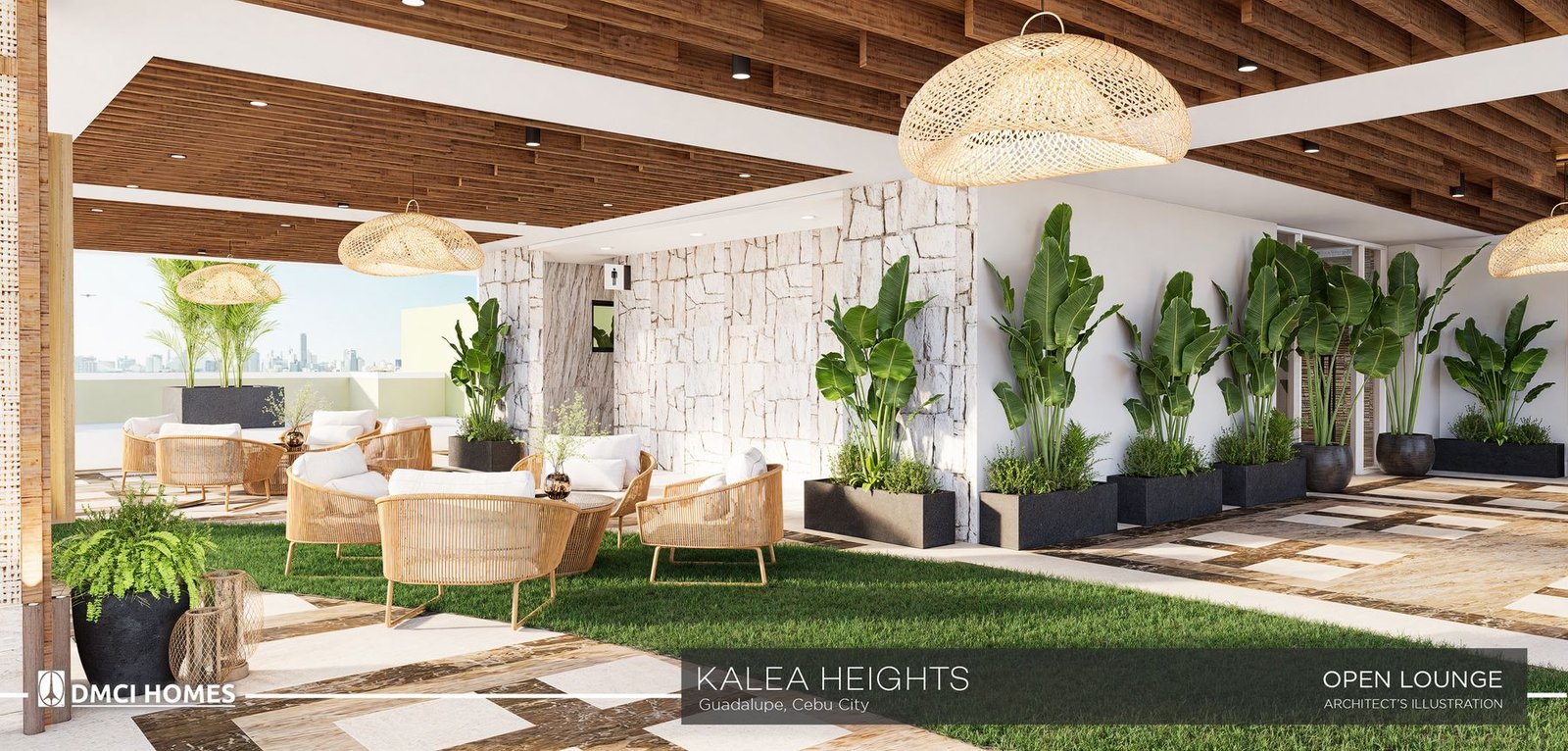 Open lounge, alternate view at Kalea Heights