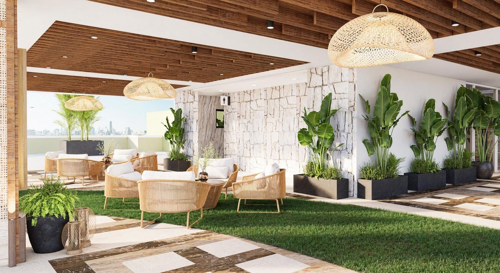 Open sky lounge at Kalea Heights