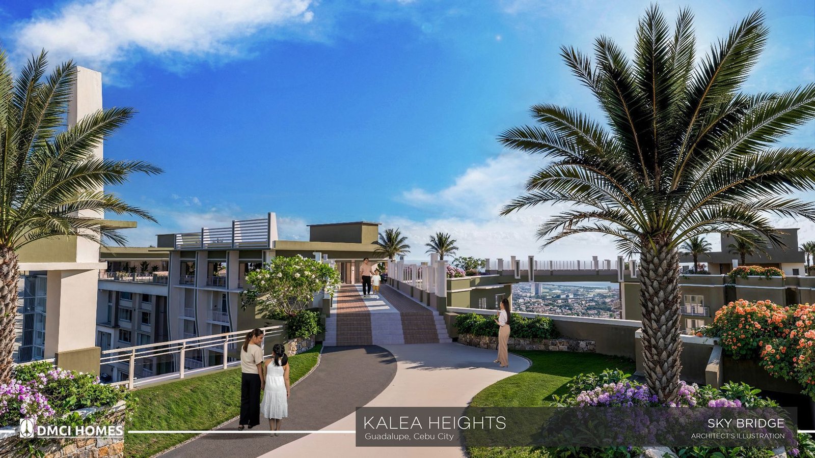 The sky bridge on the Kalea Heights roof deck