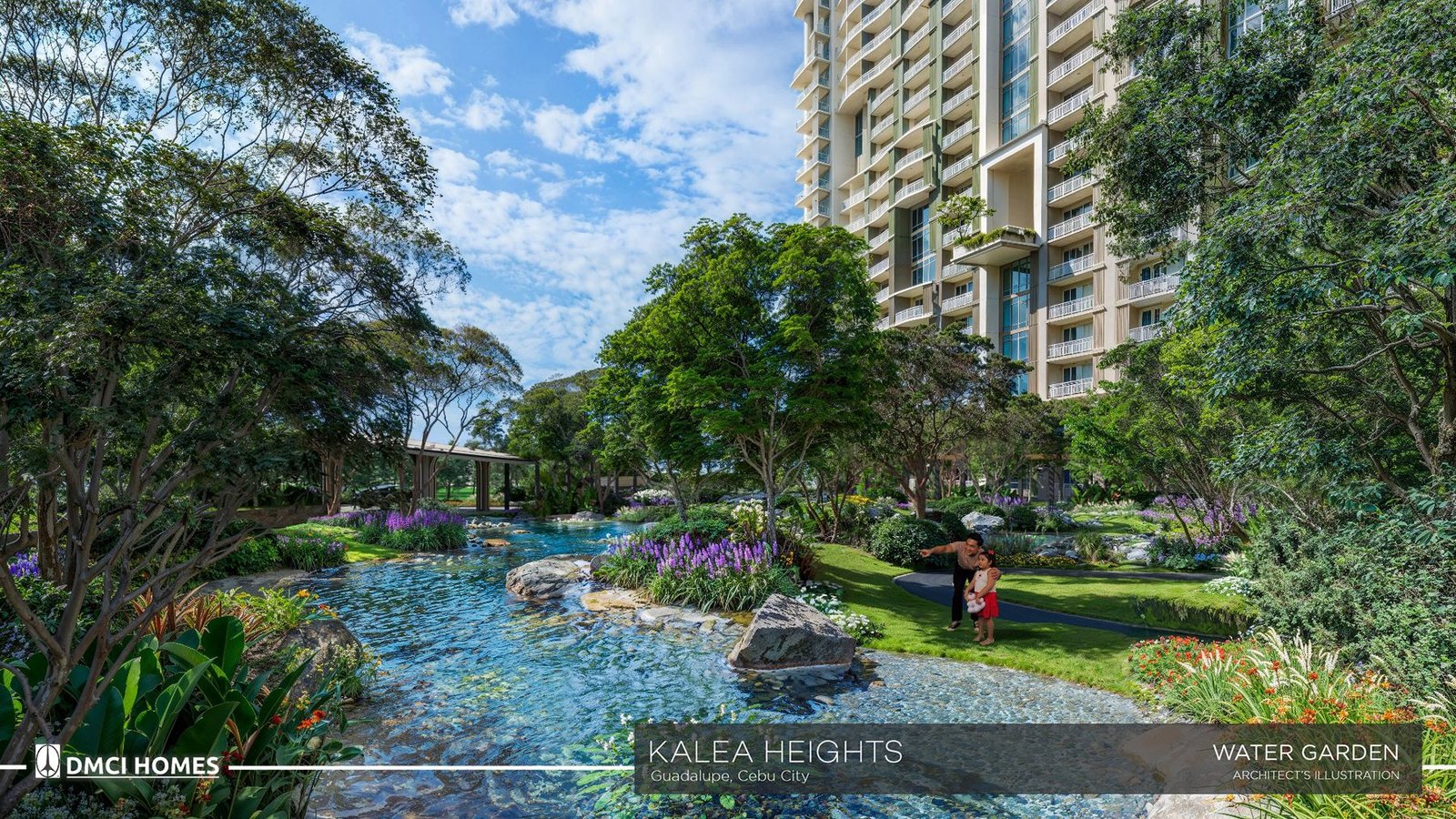 The water garden at Kalea Heights